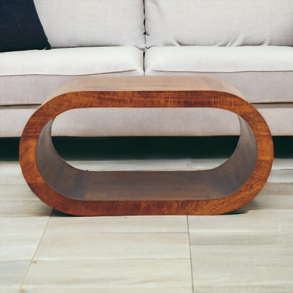 Lennox Chestnut Open Shelf Low Coffee Table