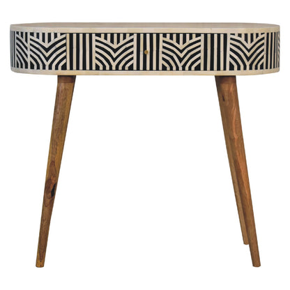 Marfa Oak Bone Inlay Narrow Console Table