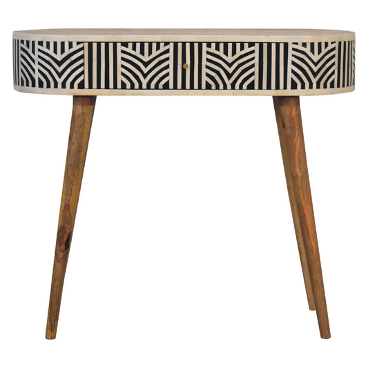 Marfa Oak Bone Inlay Narrow Console Table