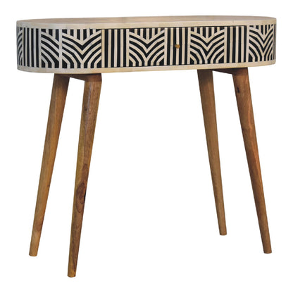 Marfa Oak Bone Inlay Narrow Console Table
