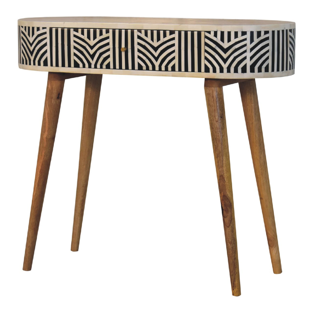 Marfa Oak Bone Inlay Narrow Console Table