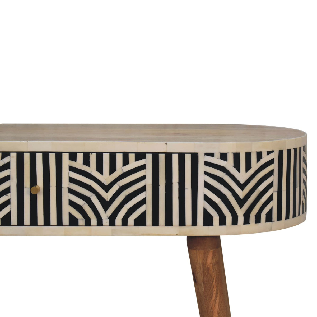 Marfa Oak Bone Inlay Narrow Console Table