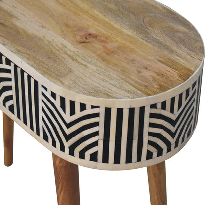 Marfa Oak Bone Inlay Narrow Console Table