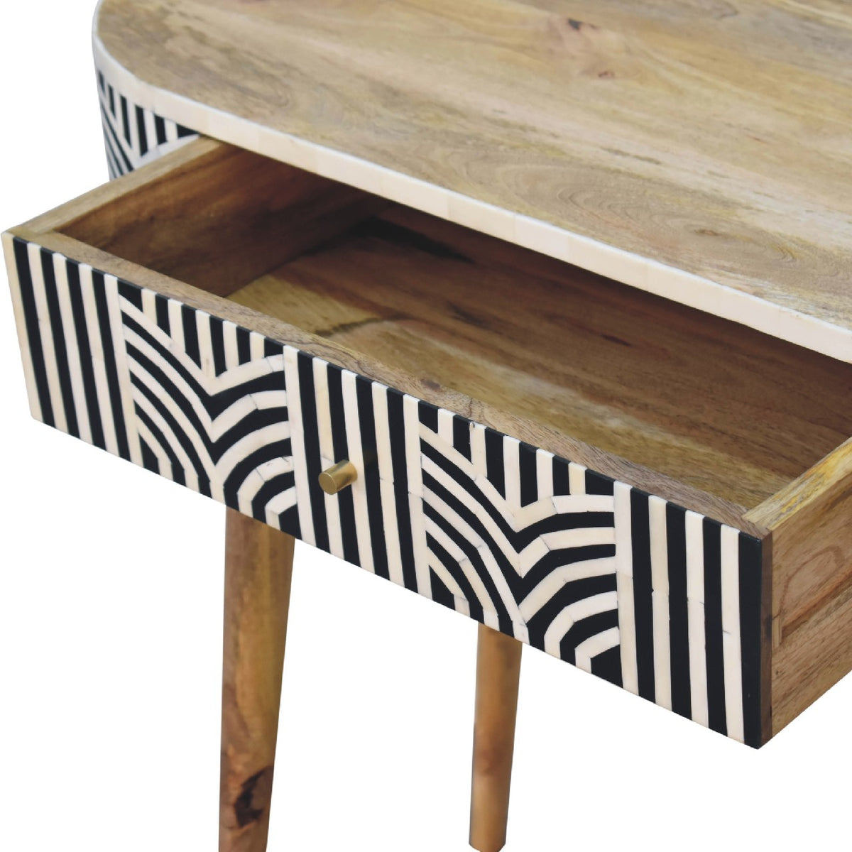 Marfa Oak Bone Inlay Narrow Console Table