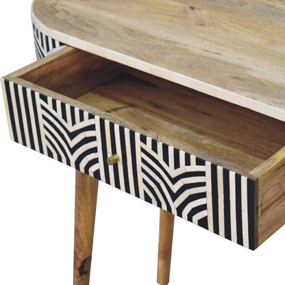 Marfa Oak Bone Inlay Narrow Console Table