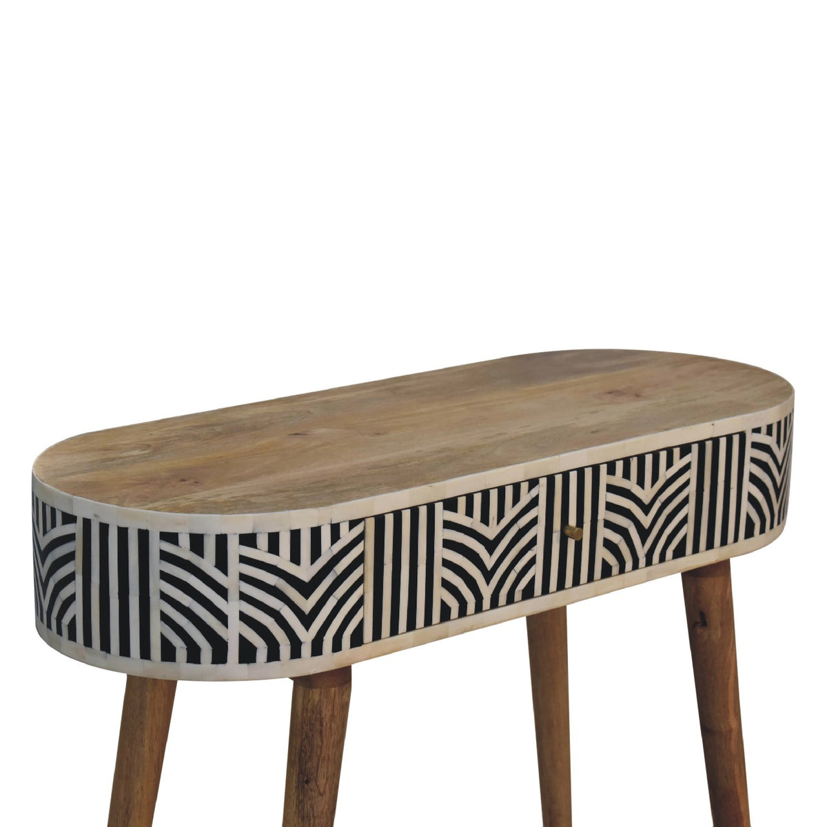Marfa Oak Bone Inlay Narrow Console Table