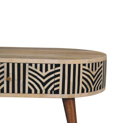 Marfa Oak Bone Inlay Storage Coffee Table