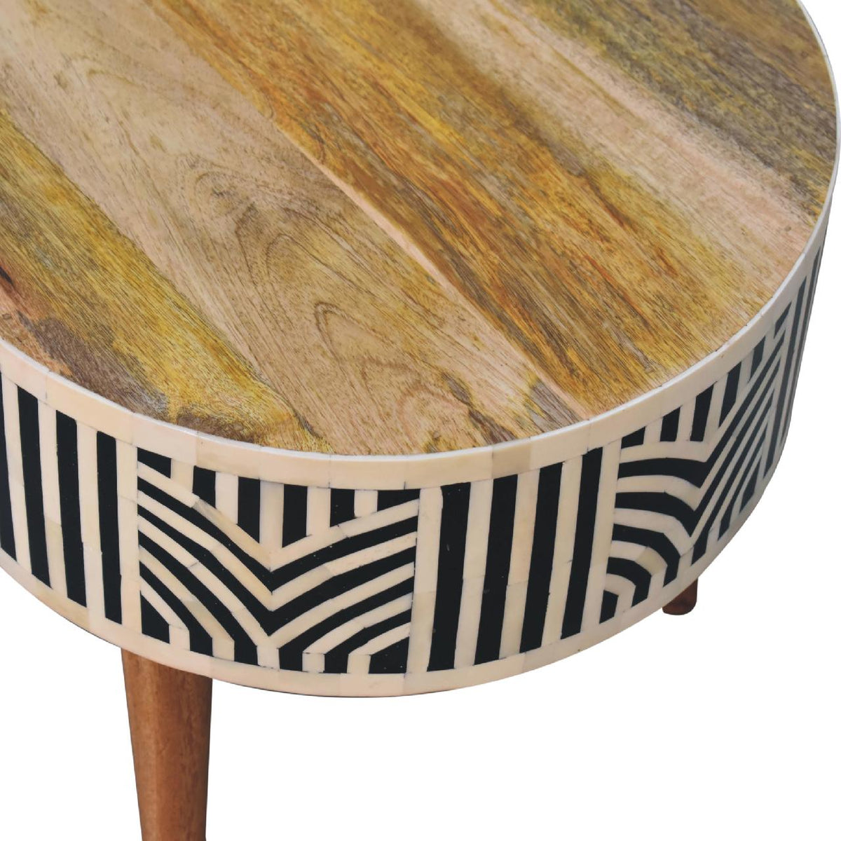 Marfa Oak Bone Inlay Storage Coffee Table