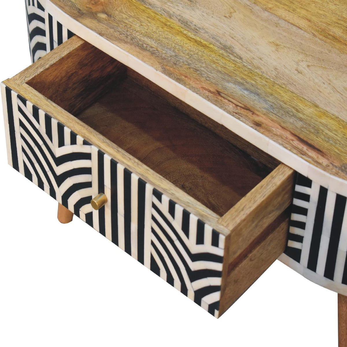 Marfa Oak Bone Inlay Storage Coffee Table