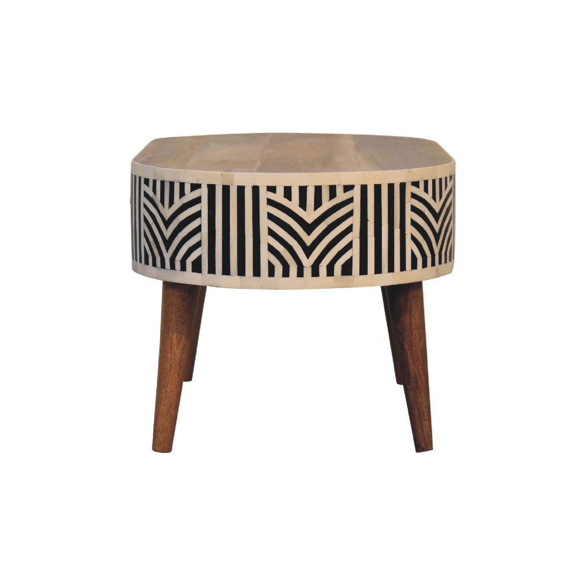 Marfa Oak Bone Inlay Storage Coffee Table