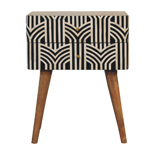 Marfa Oak Bone Inlay 2 Drawer Nightstand