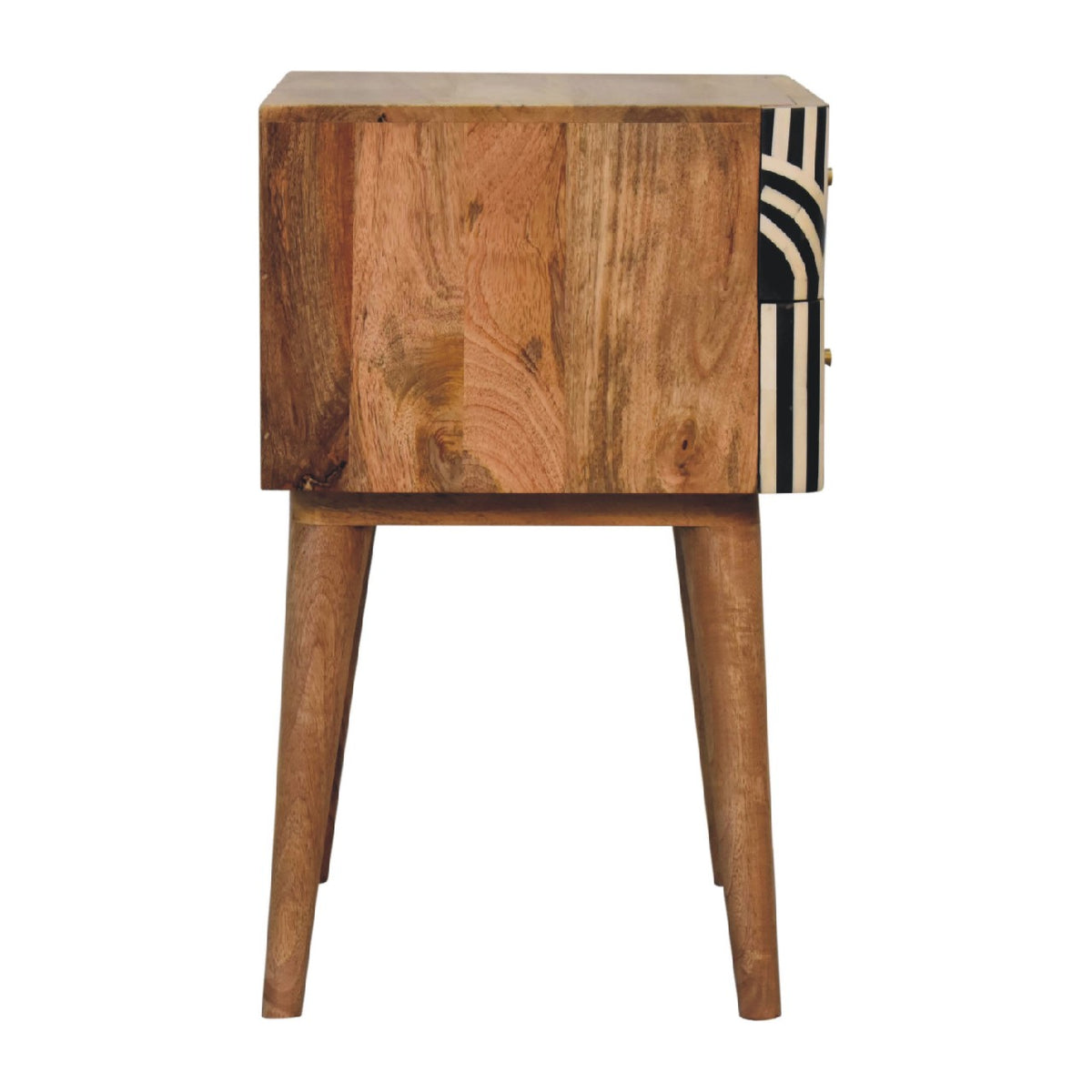 Marfa Oak Bone Inlay 2 Drawer Nightstand