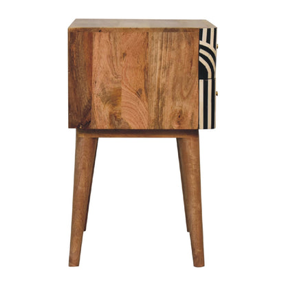 Marfa Oak Bone Inlay 2 Drawer Nightstand
