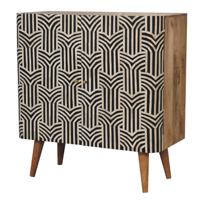 Marfa Oak Bone Inlay 2 Door Storage Cabinet