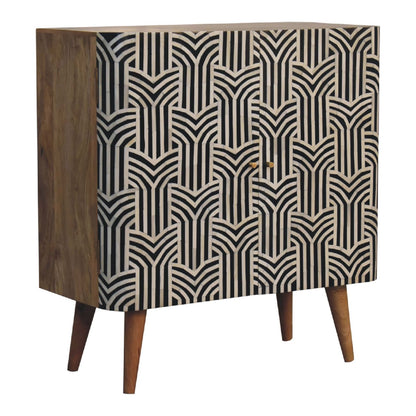 Marfa Oak Bone Inlay 2 Door Storage Cabinet