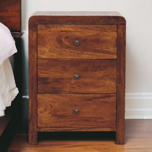Chestnut Ridge 3 Drawer Timber Nightstand