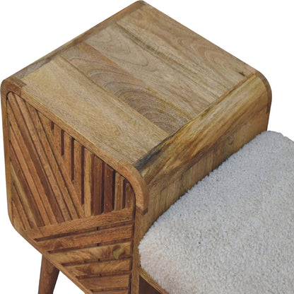 Bouclé Montauk Solid Wood Telephone Bench