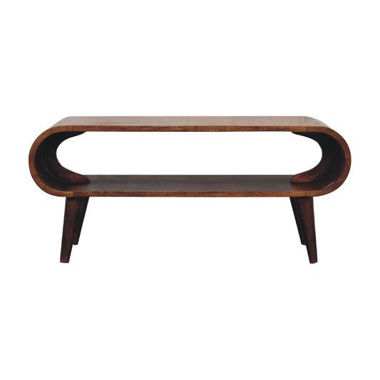 Lennox Large Chestnut Open Shelf Wood Coffee Table
