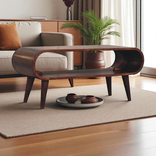 Lennox Large Chestnut Open Shelf Wood Coffee Table