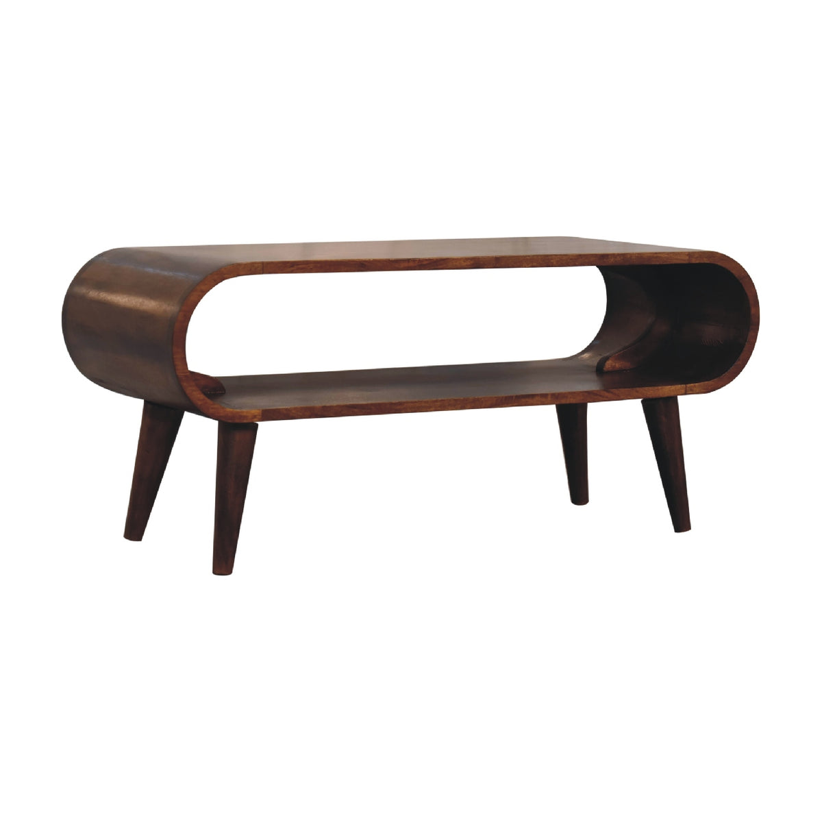 Lennox Large Chestnut Open Shelf Wood Coffee Table