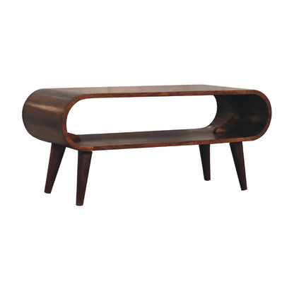 Lennox Large Chestnut Open Shelf Wood Coffee Table