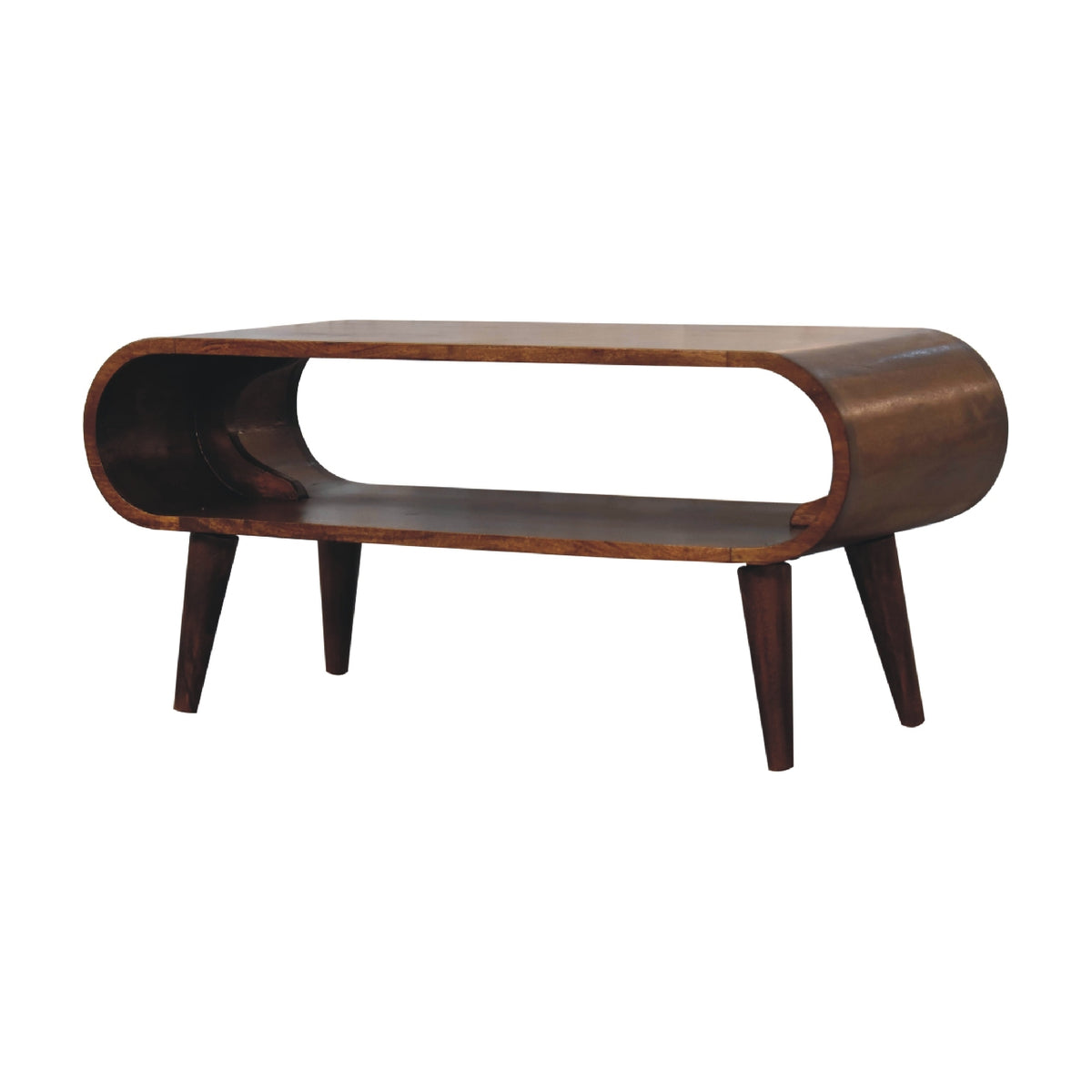 Lennox Large Chestnut Open Shelf Wood Coffee Table