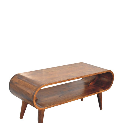 Lennox Large Chestnut Open Shelf Wood Coffee Table