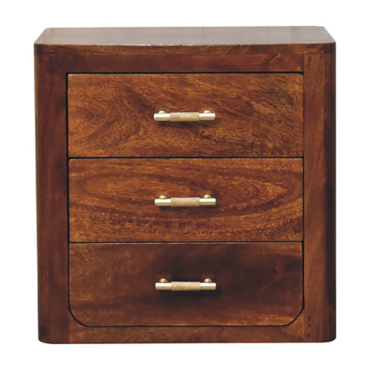 Madison Chestnut 3-Drawer Nightstand