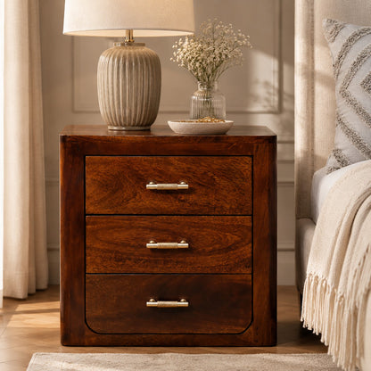 Madison Chestnut 3-Drawer Nightstand