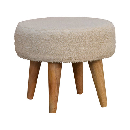 Bouclé Montauk Petite Solid Wood Footstool