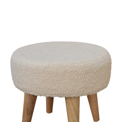 Bouclé Montauk Petite Solid Wood Footstool