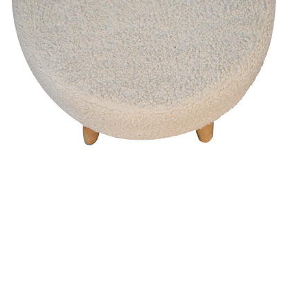 Bouclé Montauk Petite Solid Wood Footstool