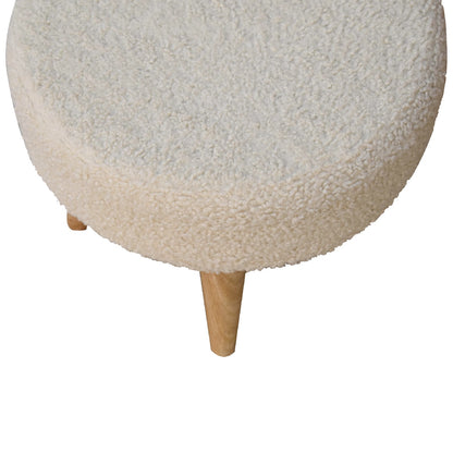 Bouclé Montauk Petite Solid Wood Footstool