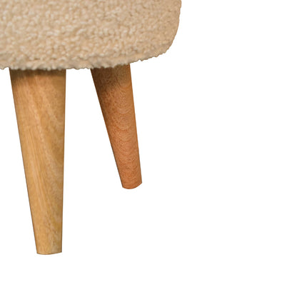 Bouclé Montauk Petite Solid Wood Footstool