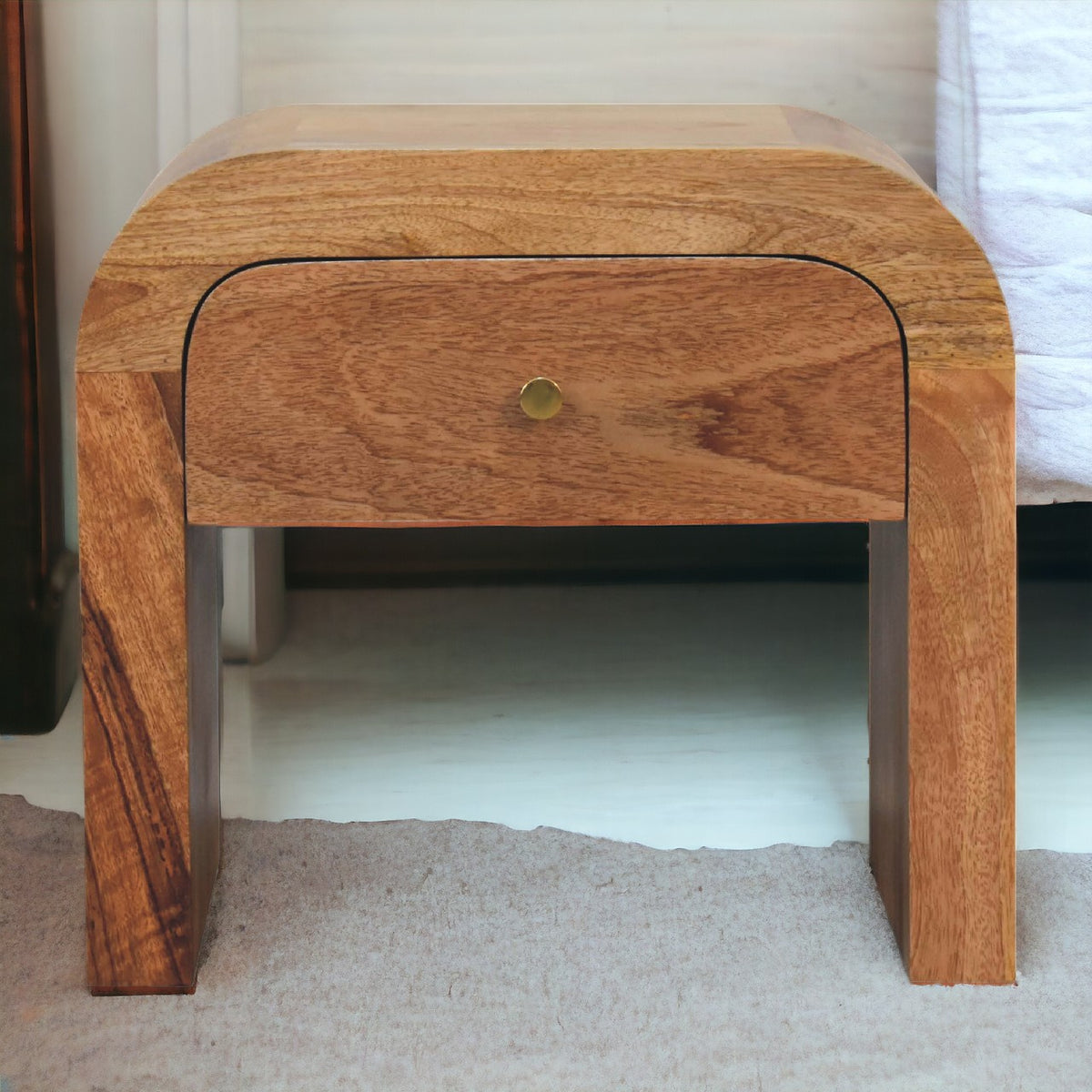 Berkshire Curved Solid Wood Nightstand