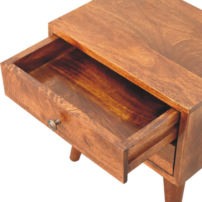 Small Chestnut Modern 2 Drawer Nightstand