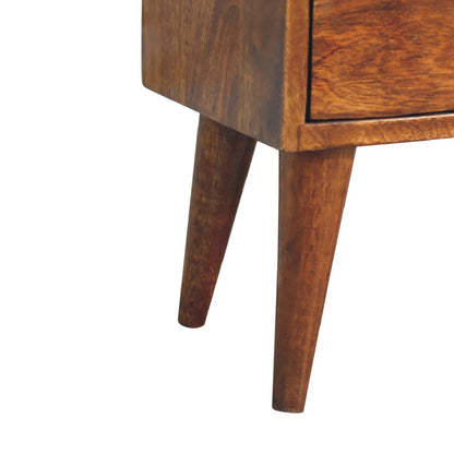 Small Chestnut Modern 2 Drawer Nightstand