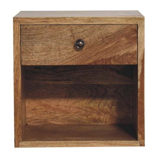 Small 1 Drawer Oakish Floating Nightstand