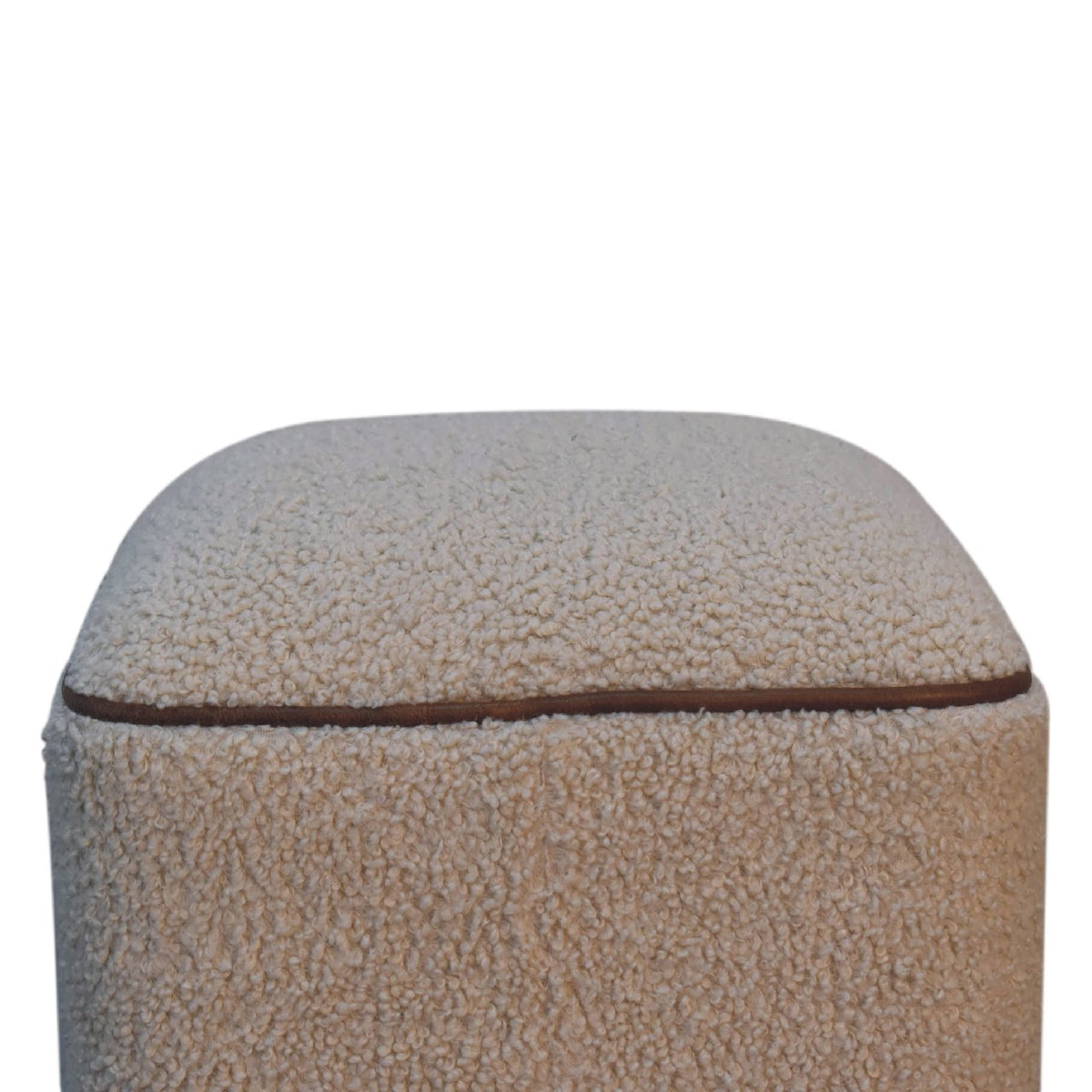 Bouclé Montauk Square Ottoman With Ball Feet