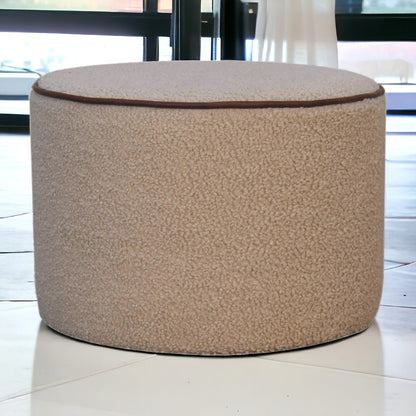 Bouclé Montauk Large Round Ottoman
