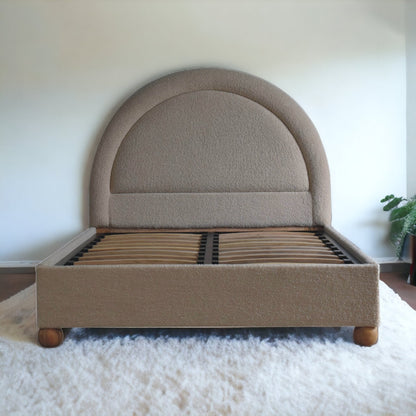 Bouclé Montauk Serpentine Upholstered Double Bed Frame