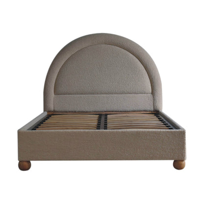Bouclé Montauk Serpentine Upholstered Double Bed Frame