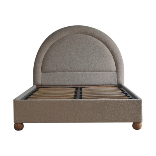 Bouclé Montauk Serpentine Upholstered Double Bed Frame