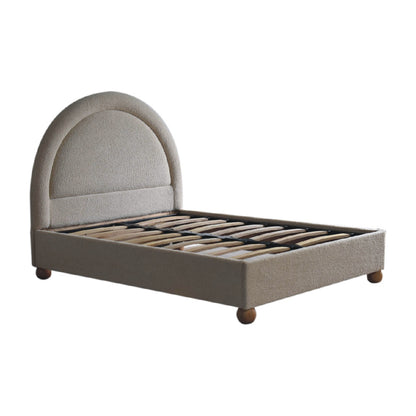 Bouclé Montauk Serpentine Upholstered Double Bed Frame