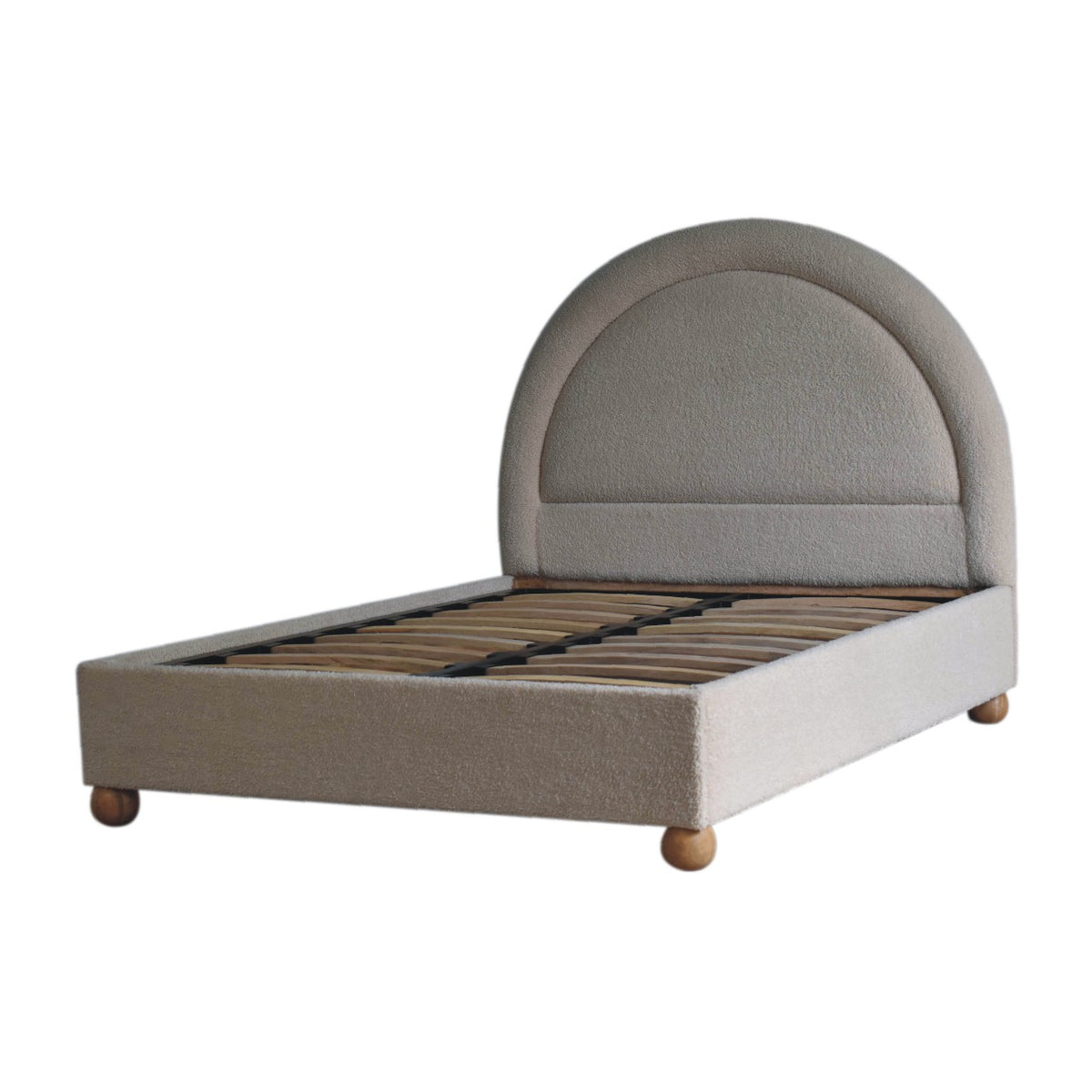 Bouclé Montauk Serpentine Upholstered Double Bed Frame