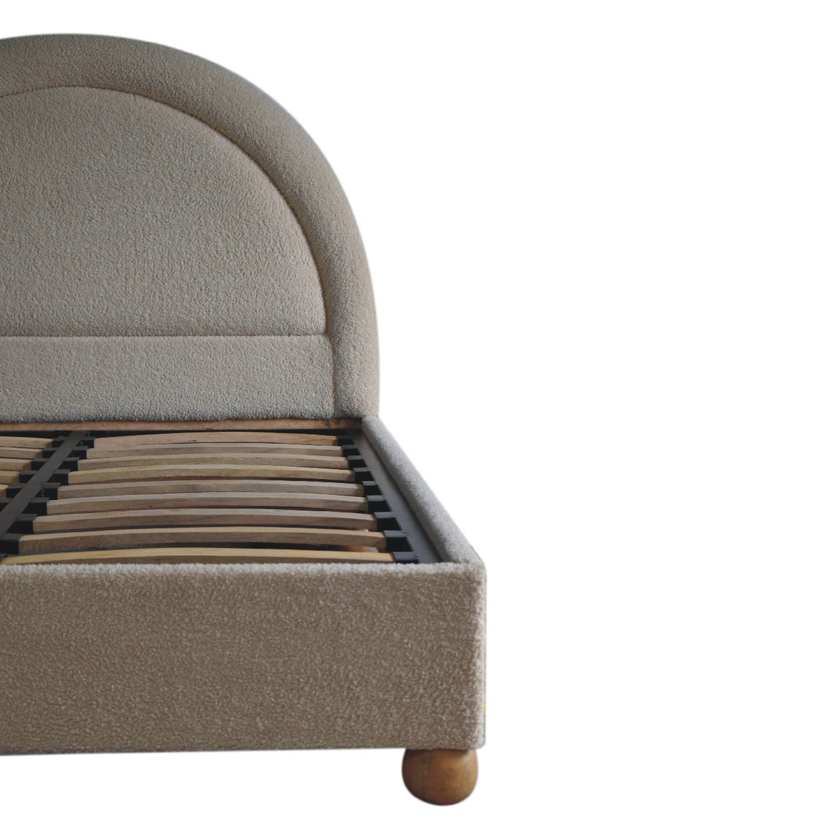 Bouclé Montauk Serpentine Upholstered Double Bed Frame