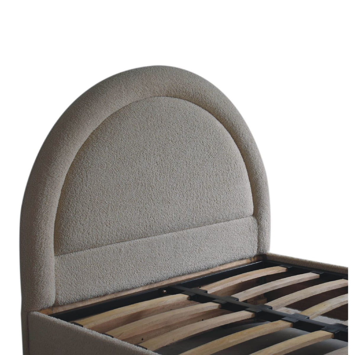 Bouclé Montauk Serpentine Upholstered Double Bed Frame