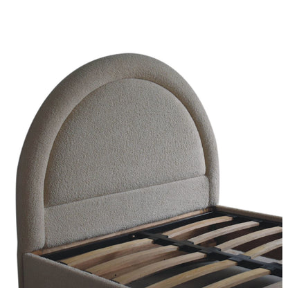 Bouclé Montauk Serpentine Upholstered Double Bed Frame