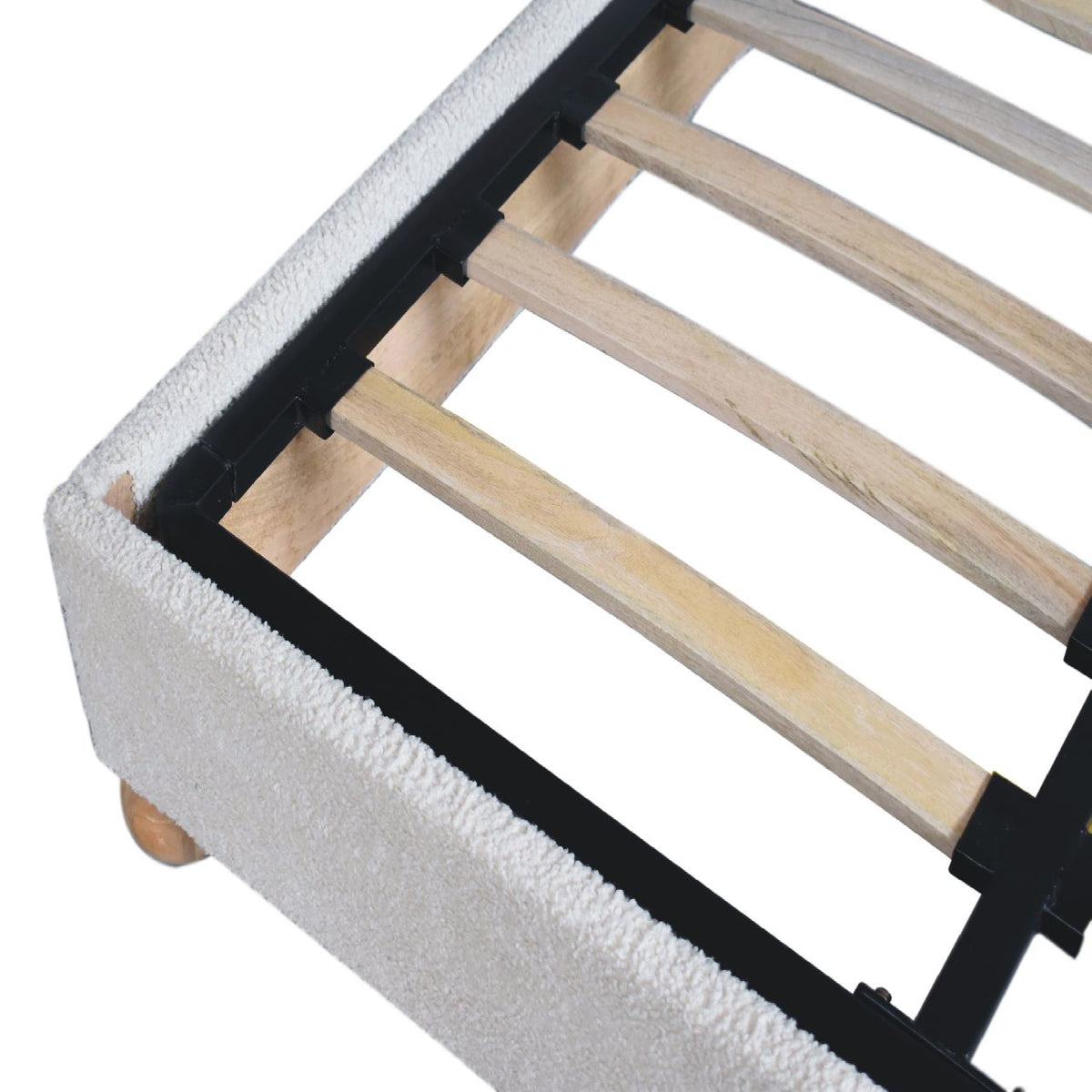 Bouclé Montauk Serpentine Upholstered Double Bed Frame