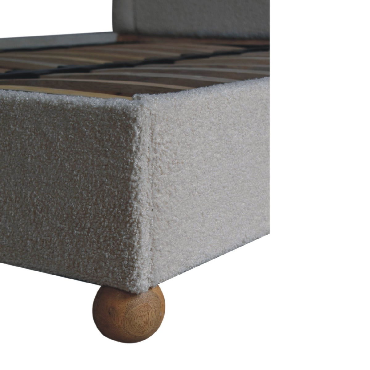 Bouclé Montauk Serpentine Upholstered Double Bed Frame